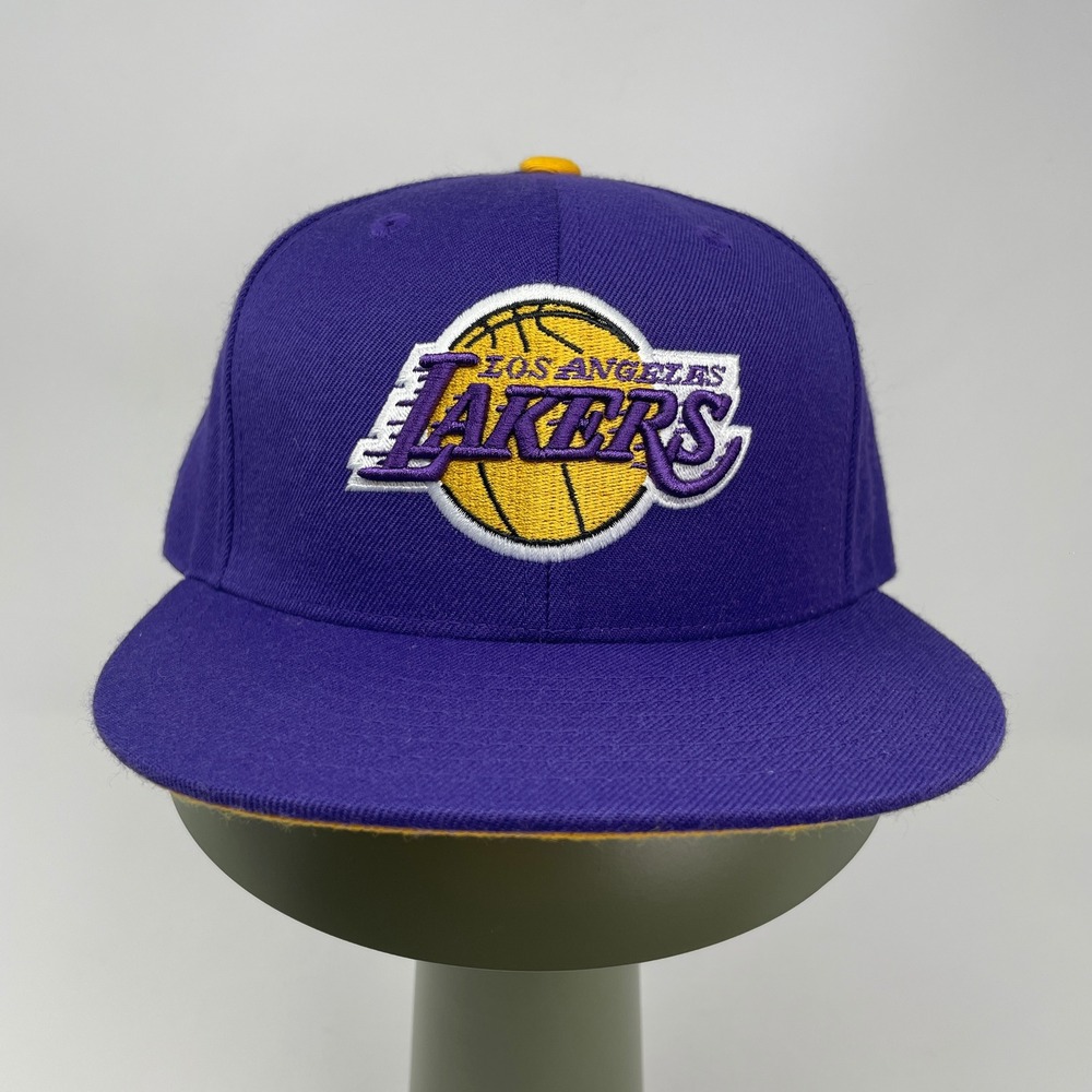 Mitchell & Ness Los Angeles Lakers Wool Fitted Hat Purple Gold Size 7 3/8 NBA